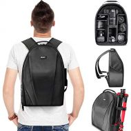 Vivitar Camera Backpack Bag for Sony Canon Fuji Panasonic Nikon DSLR & Mirrorless Digital Camera, Video Camera, Lenses and Photography Accessories - Black Camera Case with Tripod H