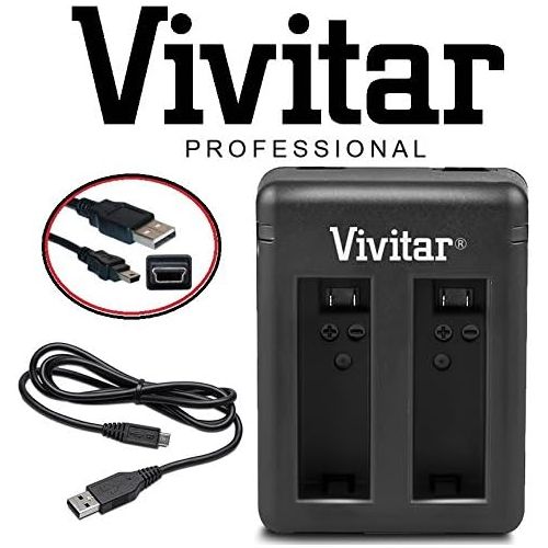  - Vivitar Dual Port USB Charger for AHDBT-401 GoPro Hero4 Battery