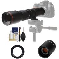 Vivitar 500mm f8.0 Telephoto Lens with 2x Teleconverter (=1000mm) + Kit for SLT-A57, A58, A65, A77, A99 DSLR Cameras