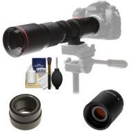 VIVITAR Vivitar 500mm f8.0 Telephoto Lens with 2x Teleconverter (=1000mm) + Kit for Sony Alpha A3000, A5000, A5100, A6000, A7, A7R, A7S E-Mount Camera