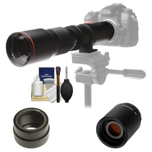  VIVITAR Vivitar 500mm f8.0 Telephoto Lens with 2x Teleconverter (=1000mm) + Kit for Sony Alpha A3000, A5000, A5100, A6000, A7, A7R, A7S E-Mount Camera