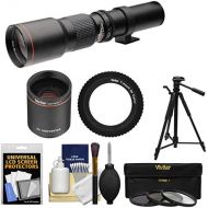 Vivitar 500mm f8.0 Telephoto Lens with 2x Teleconverter (=1000mm) + Tripod + 3 Filters Kit for Canon EOS 6D, 70D, 7D, 5DS, 5D Rebel T3, T3i, T5, T5i, T6i, T6s, SL1 Cameras