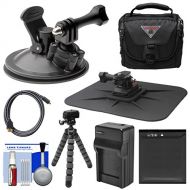 Vivitar Essentials Bundle for Kodak PixPro SP360, SP360 4k, Orbit360 4K Action Camera with Suction Cup & Dash Mounts + LB-080 Battery & Charger + Case + Flex Tripod + Kit