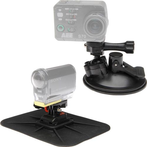  Vivitar Essentials Bundle for Kodak PixPro SP360, SP360 4k, Orbit360 4K Action Camera with Suction Cup & Dash Mounts + LB-080 Battery & Charger + Case + Flex Tripod + Kit