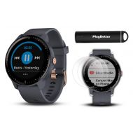 Garmin vivoactive 3 Music GPS Watch Power Bundle | with HD Screen Protectors (x4) & PlayBetter USB Portable Charger | Spotify, Activity/Fitness Tracking, Garmin Pay (Music - Granit