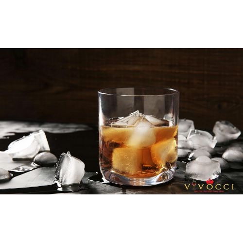  [아마존베스트]Vivocci Unbreakable Tritan Plastic Rocks 12.5 oz Whiskey & Double Old Fashioned Glasses | Thumb Indent Base | Ideal for Bourbon & Scotch | Perfect For Homes & Bars | Dishwasher Saf