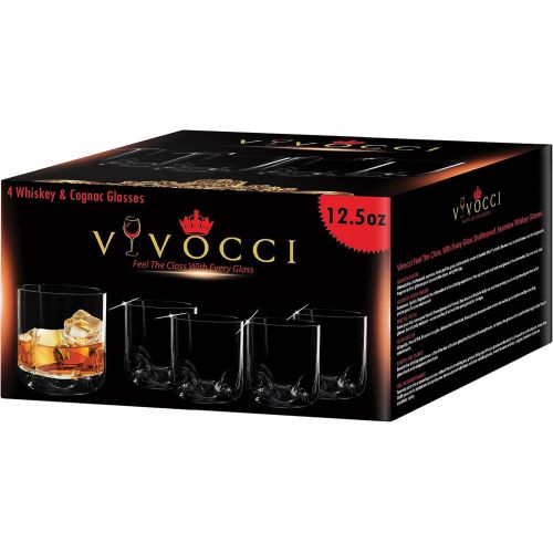 [아마존베스트]Vivocci Unbreakable Tritan Plastic Rocks 12.5 oz Whiskey & Double Old Fashioned Glasses | Thumb Indent Base | Ideal for Bourbon & Scotch | Perfect For Homes & Bars | Dishwasher Saf
