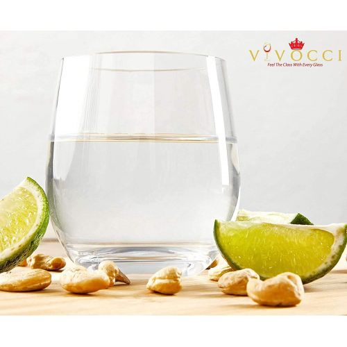  [아마존베스트]Vivocci Unbreakable Elegant Plastic Stemless Wine Glasses 20 oz | 100% Tritan Heavy Base | Shatterproof Glassware | Ideal For Cocktails & Scotch | Perfect For Homes & Bars | Dishwa