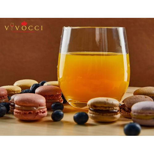  [아마존베스트]Vivocci Unbreakable Elegant Plastic Stemless Wine Glasses 20 oz | 100% Tritan Heavy Base | Shatterproof Glassware | Ideal For Cocktails & Scotch | Perfect For Homes & Bars | Dishwa