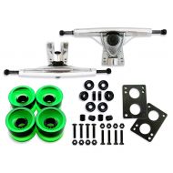 Vj skateshop Longboard Skateboard Combo Package with 70mm Wheels 7inch 180mm Aluminum Trucks, Bearings Hardware Complete Set