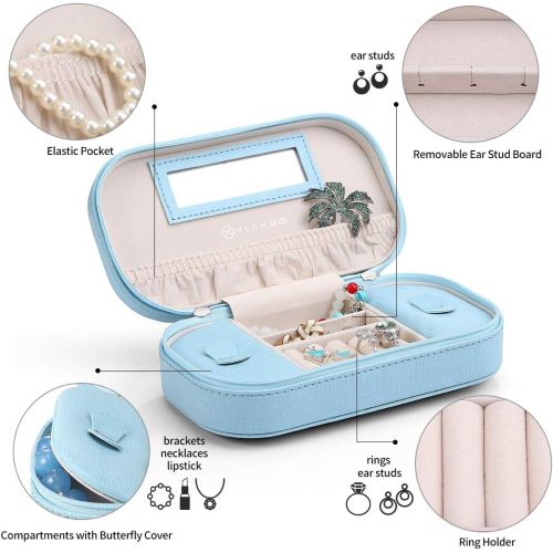  [아마존 핫딜] Vlando Small Tassels Jewelry Box Girls Gift Case (Blue)