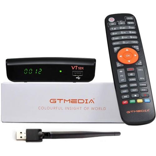  [아마존베스트]Vlogdeals [2020 Newest] GTMEDIA V7S2X HD 1080P FTA DVB-S2X H.265 HEVC 8bit Free to air Digital Satellite TV Receiver with USB WiFi Antenna Support Biss auto roll V7S Upgrade (New Generation