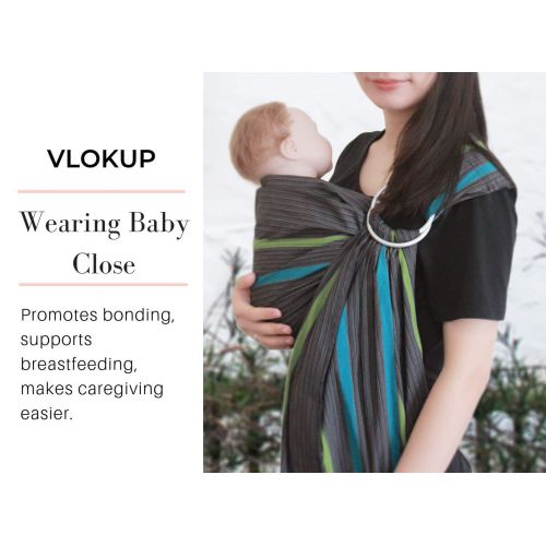  [아마존베스트]Vlokup Baby Sling Ring Sling Carrier Wrap, Extra Soft Lightweight Cotton Baby Slings for Infant, Toddler, Newborn and Kids, Great Gift, Lightly Padded Adjustable Nursing Cover Grey