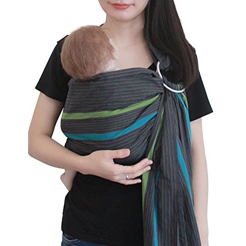  [아마존베스트]Vlokup Baby Sling Ring Sling Carrier Wrap, Extra Soft Lightweight Cotton Baby Slings for Infant, Toddler, Newborn and Kids, Great Gift, Lightly Padded Adjustable Nursing Cover Grey