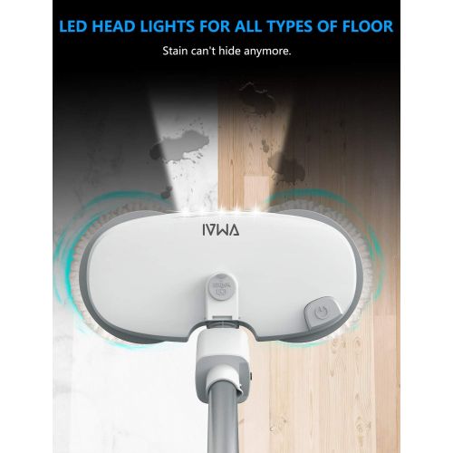  [아마존 핫딜] [아마존핫딜]Vmai vmai Electric Mop, Cordless Electric Spin Mop, Hardwood Floor Cleaner with Built-in 300ml Water Tank, Polisher with Led Headlight and Sprayer, Scrubber for Hard Floor & Tile, Power