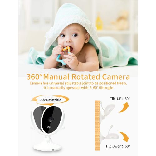  [아마존핫딜][아마존 핫딜] Vmai Video Baby Monitor, 4.3” Baby Monitor with Camera, Infrared Night Vision, Temperature Sensor, 2-Way Talk, VOX Mode, Wall-Mounted & Countertop, Support up to 4 Cameras & 1000ft Stab