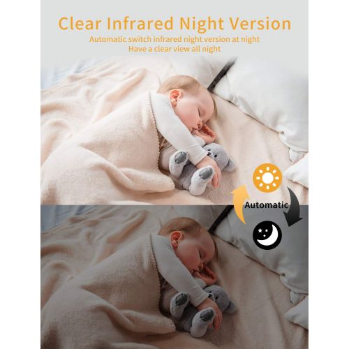  [아마존핫딜][아마존 핫딜] Vmai Video Baby Monitor, 4.3” Baby Monitor with Camera, Infrared Night Vision, Temperature Sensor, 2-Way Talk, VOX Mode, Wall-Mounted & Countertop, Support up to 4 Cameras & 1000ft Stab