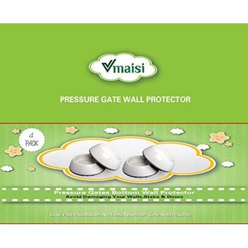  [아마존베스트]Vmaisi 4 Pack Baby Gates Wall Cups, Safety Wall Bumpers Guard Fit for Bottom of Gates, Doorway, Stairs, Baseboard, Work with Dog Pet Child Kid Pressure Mounted Gates