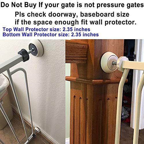  [아마존베스트]Vmaisi 4 Pack Baby Gates Wall Cups, Safety Wall Bumpers Guard Fit for Bottom of Gates, Doorway, Stairs, Baseboard, Work with Dog Pet Child Kid Pressure Mounted Gates