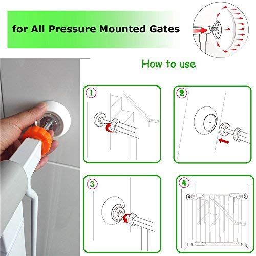  [아마존베스트]Vmaisi 4 Pack Baby Gates Wall Cups, Safety Wall Bumpers Guard Fit for Bottom of Gates, Doorway, Stairs, Baseboard, Work with Dog Pet Child Kid Pressure Mounted Gates