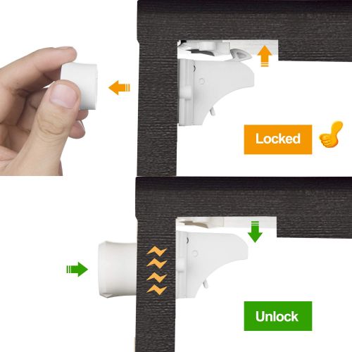  [아마존베스트]Vmaisi Baby Proofing Magnetic Cabinet Locks Child Safety - VMAISI 12 Pack Children Proof Cupboard Baby Latches - Adhesive Magnet Drawers Locks No Drilling