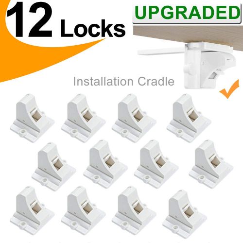  [아마존베스트]Vmaisi Baby Proofing Magnetic Cabinet Locks Child Safety - VMAISI 12 Pack Children Proof Cupboard Baby Latches - Adhesive Magnet Drawers Locks No Drilling