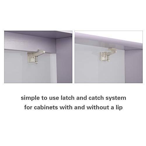  [아마존베스트]Vmaisi Cabinet Locks Child Safety Latches - Upgraded VMAISI 12 Pack Adhesive Baby Proofing Cabinets Drawers Lock - No Drilling