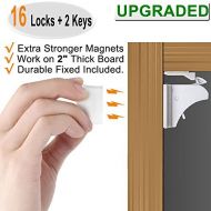 Vmaisi Child Safety Magnetic Cabinet Locks - 16 Pack Children Proof Cupboard Baby Locks Latches with 3M...