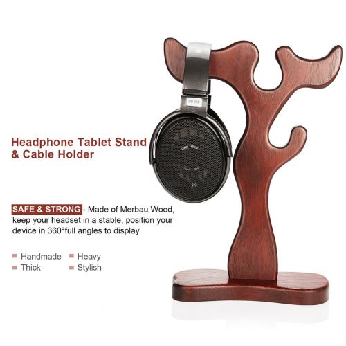  Vmank Wooden Headphone Stand for Beats, Bose, Sony, Shure, Jabra, JBL, AKG and More by Vmank