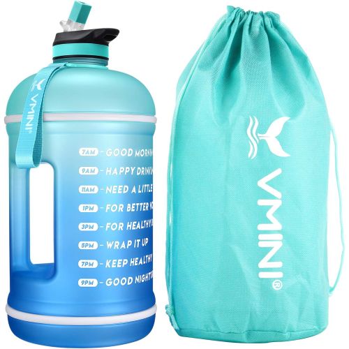  [아마존베스트]Vmini Water Bottle with Time Marker, Motivational Water Bottle & 1 Gallon Water Bottle with Time Marker to Drink More Daily - Leakproof Reusable Gym Sports Outdoor Large Capacity (