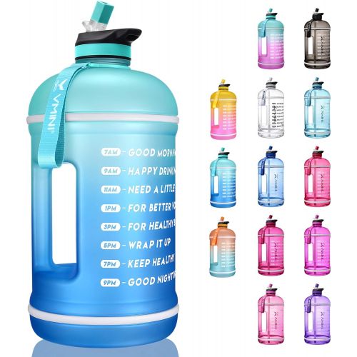  [아마존베스트]Vmini Water Bottle with Time Marker, Motivational Water Bottle & 1 Gallon Water Bottle with Time Marker to Drink More Daily - Leakproof Reusable Gym Sports Outdoor Large Capacity (