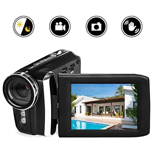  [아마존베스트]Video Camera 1080P Camcorder Vmotal Vlogging Camera for YouTube, Digital Camera Recorder 270 Degree Rotation Flip Screen with IR Night Vision