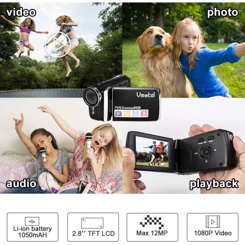  [아마존베스트]Video Camera 1080P Camcorder Vmotal Vlogging Camera for YouTube, Digital Camera Recorder 270 Degree Rotation Flip Screen with IR Night Vision