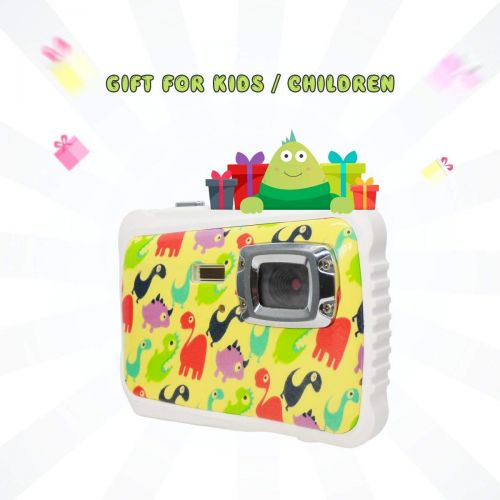  Kids Digital Camera, Vmotal Waterproof Camera for Kids with 2.0 inch TFT Display, 8MP Waterproof Digital Camera for Children Boys Girls Gift (Dinosaur)