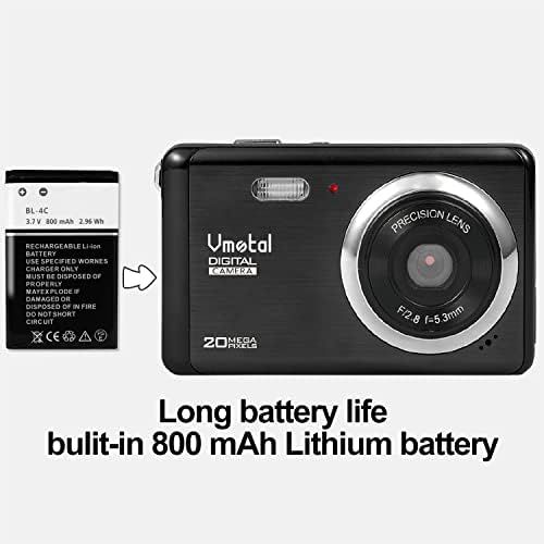  Vmotal Digital Camera 1080P 20MP HD Rechargeable Camera,Video Camera Digital Students Cameras,Indoor Outdoor Pocket Camera for Kids (Black)