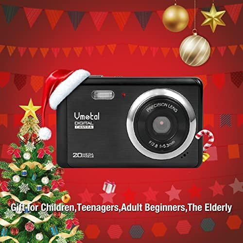  Vmotal Digital Camera 1080P 20MP HD Rechargeable Camera,Video Camera Digital Students Cameras,Indoor Outdoor Pocket Camera for Kids (Black)