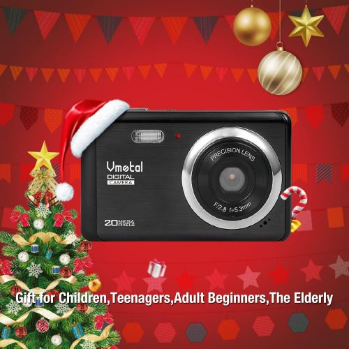  Vmotal Digital Camera 1080P 20MP HD Rechargeable Camera,Video Camera Digital Students Cameras,Indoor Outdoor Pocket Camera for Kids (Black)