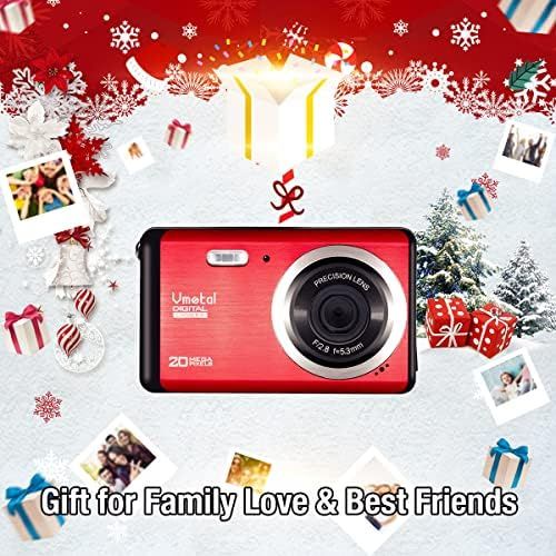  Vmotal Digital Camera 1080P 20MP HD Mini Camera, Video Camera Digital Students Cameras,Indoor Outdoor Compact Camera for Kids/Beginners/Elderly (Red)