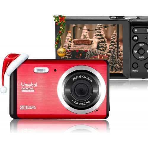  Vmotal Digital Camera 1080P 20MP HD Mini Camera, Video Camera Digital Students Cameras,Indoor Outdoor Compact Camera for Kids/Beginners/Elderly (Red)