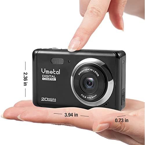  Vmotal Full HD 1080P 20MP Mini Digital Camera with 2.8 Inch TFT LCD Display,Digital Point and Shoot Camera Video Camera Student Camera, Indoor Outdoor for Kids/Beginners/Seniors (Black)