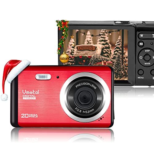  Digital Camera 1080P 20MP HD Mini Camera, Vmotal Video Camera Digital Students Cameras,Indoor Outdoor Compact Camera for Kids/Beginners/Elderly (Red)