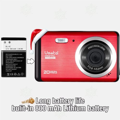  Digital Camera 1080P 20MP HD Mini Camera, Vmotal Video Camera Digital Students Cameras,Indoor Outdoor Compact Camera for Kids/Beginners/Elderly (Red)