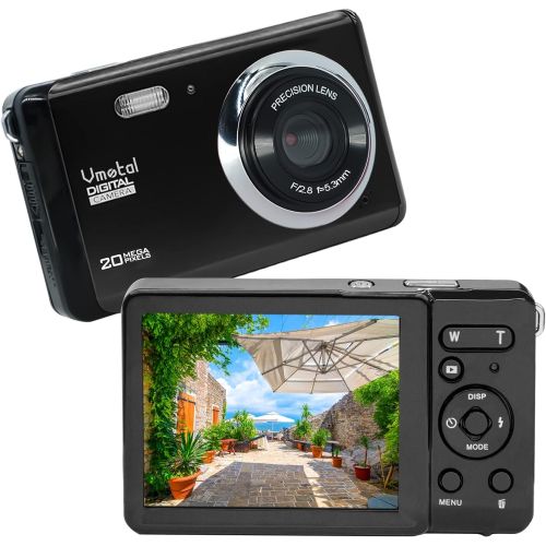  Vmotal Full HD 1080P 20MP Mini Digital Camera with 2.8 Inch TFT LCD Display,Digital Point and Shoot Camera Video Camera Student Camera, Indoor Outdoor for Kids/Beginners/Seniors (Black)