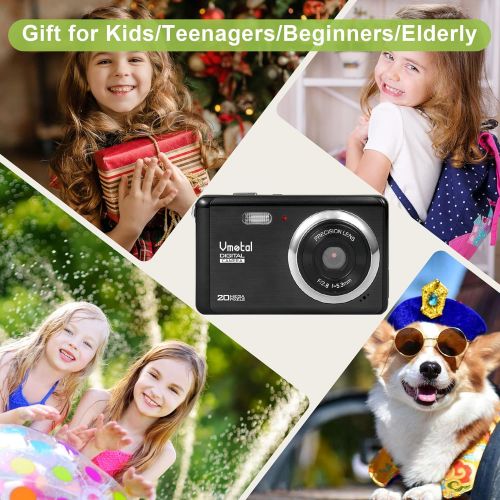  Vmotal Full HD 1080P 20MP Mini Digital Camera with 2.8 Inch TFT LCD Display,Digital Point and Shoot Camera Video Camera Student Camera, Indoor Outdoor for Kids/Beginners/Seniors (Black)