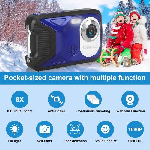  Vmotal Waterproof Camera Underwater 1080P Full HD 17FT Underwater Digital Cameras for Snorkeling 21MP Point and Shoot Camera Waterproof Digital Camera for Kids Childrens Teens Beginners S