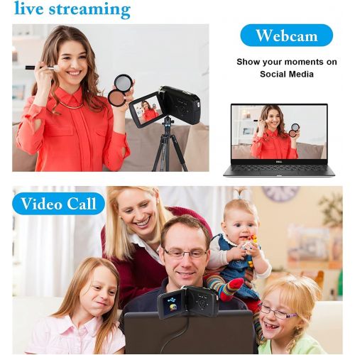  Video Camera Camcorder Vmotal 1080P Full HD 24.0 MP Digital Camera Recorder 2.8 Inch 270 Degree Rotation Screen Vlogging Camera Camcorders for Kids Children Teens Student Beginners