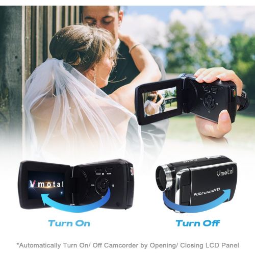  Video Camera Camcorder for Kids Vmotal Digital Camera Recorder Full HD 1080P 2.8 Inch 270 Degree Rotation LCD Flip Screen for Kids Children Beginner Teenager Gift