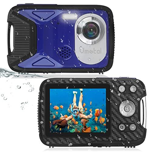  Vmotal Waterproof Digital Camera Full HD 1080P Underwater Camera 16 MP Underwater Camcorder with 1050MAH Rechargeable Battery Point and Shoot Camera DV Recording Waterproof Camera for Sno