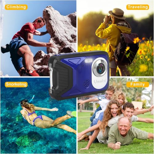  Vmotal Waterproof Digital Camera Full HD 1080P Underwater Camera 16 MP Underwater Camcorder with 1050MAH Rechargeable Battery Point and Shoot Camera DV Recording Waterproof Camera for Sno