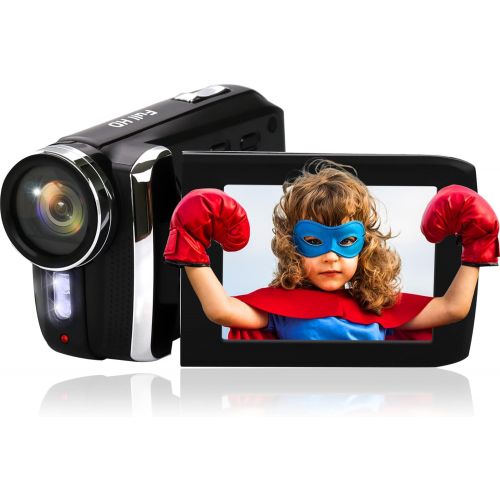  Vmotal Video Camera Camcorder for Kids Full HD 1080P 30FPS 36.0MP Digital Cameras Recorder for YouTube TikTok 2.8 Inch 270 Degree Rotation Screen Vlogging Camcorders for Teens Children Be